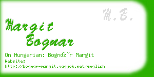 margit bognar business card